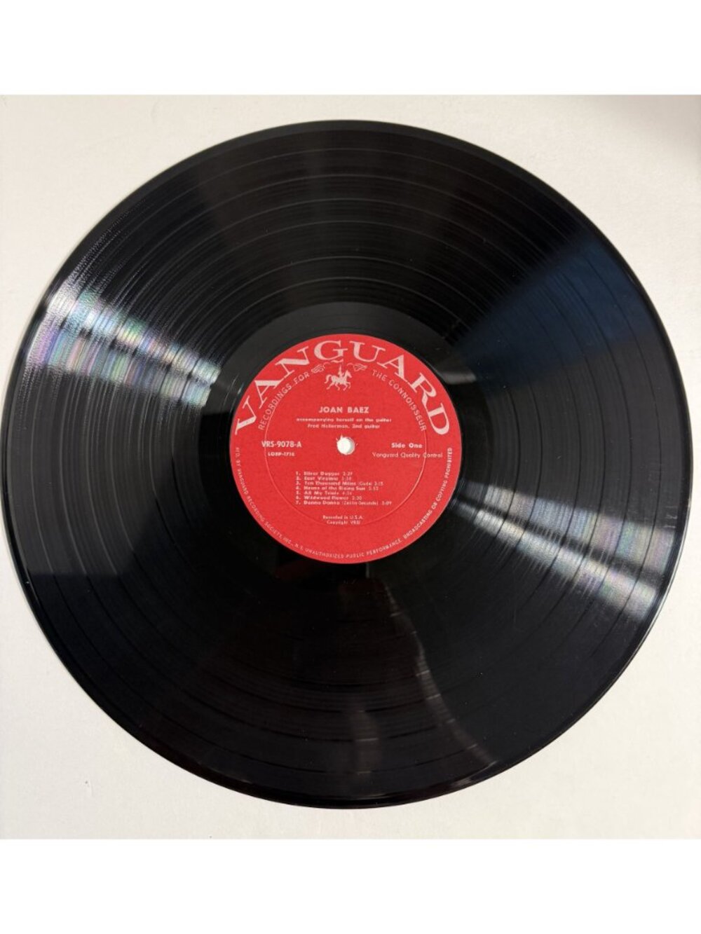 Joan Baez VRS-9078 Early (1960) 1A/1A Vanguard LP VG+ EX Play Tested Folk - Picture 7 of 14